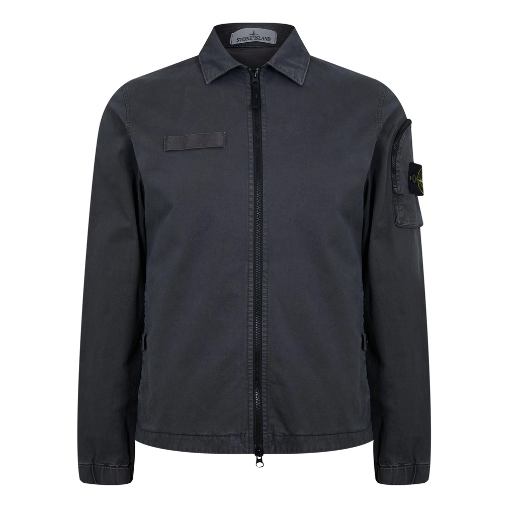Stone Island Compass Twill Overshirt - Antracite V0165